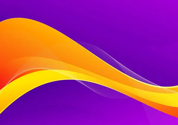 Mor arkaplan üzerinde soyut turuncu sarı eğimli dalga