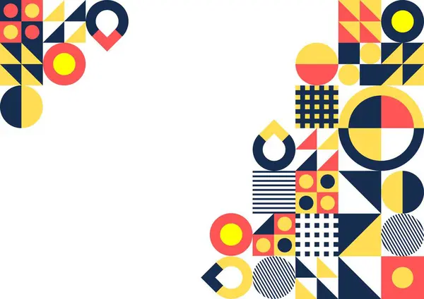 Beyaz arkaplanı olan renkli bir geometrik desen