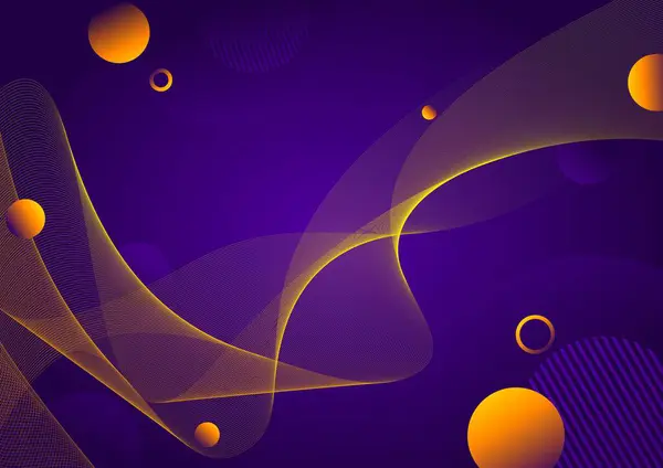 soyut mor arkaplan akış çizgisi ve sarı turuncu daireler