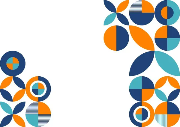 Çemberli renkli soyut geometrik tasarım