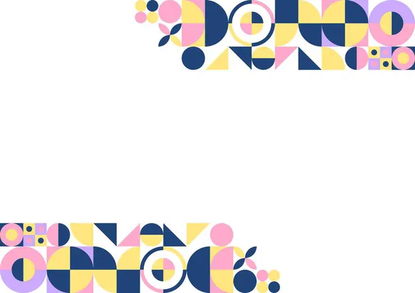 Beyaz arkaplanı olan renkli soyut kenarlık geometriği 