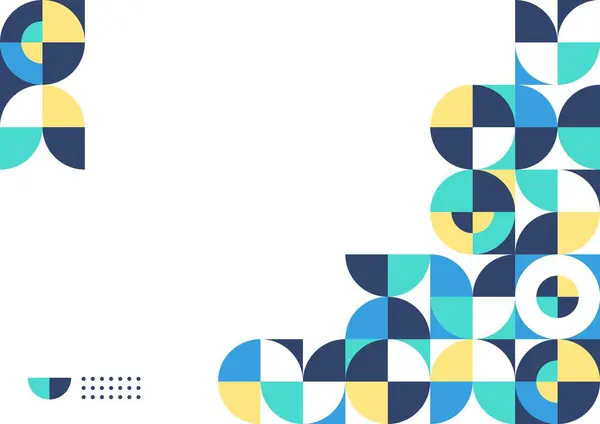 Beyaz arkaplan ile mavi ve sarı geometrik desen