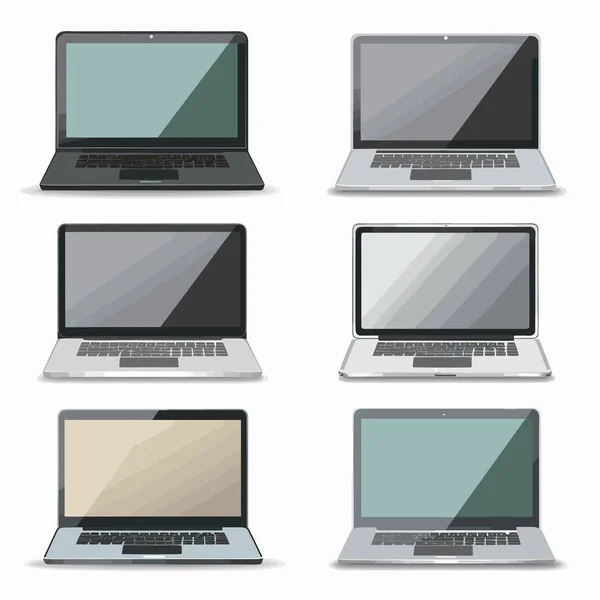 Laptops Setzen Vektorabbildung Isoliert — Stockvektor