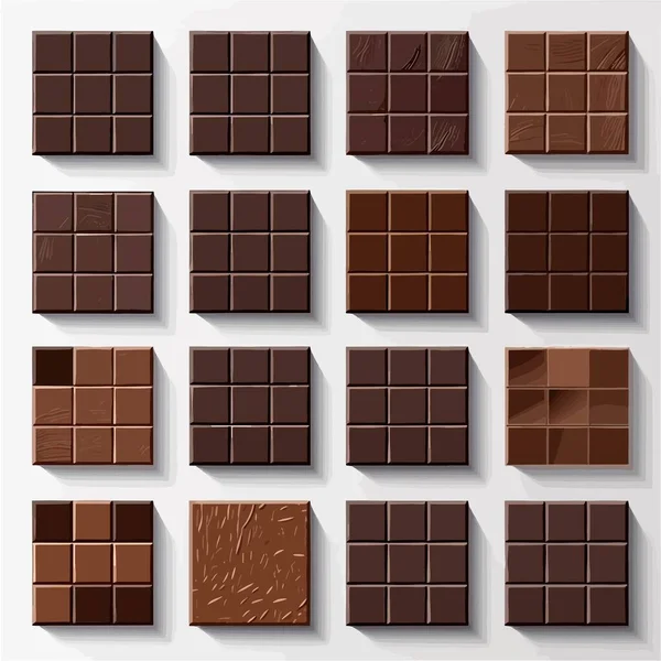 Cioccolato Set Vettoriale Illustrazione Isolato Bianco — Vettoriale Stock