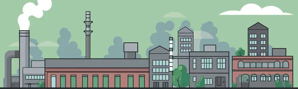 Street Factory Buildings Tło Wektor Ilustracja — Wektor stockowy