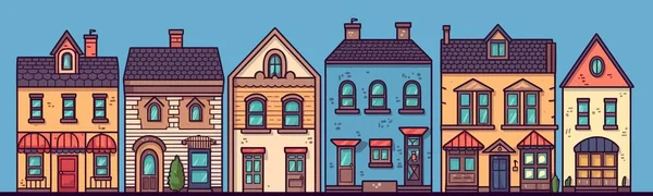 Street Buildings Background Vector Illustration — Stock Vector