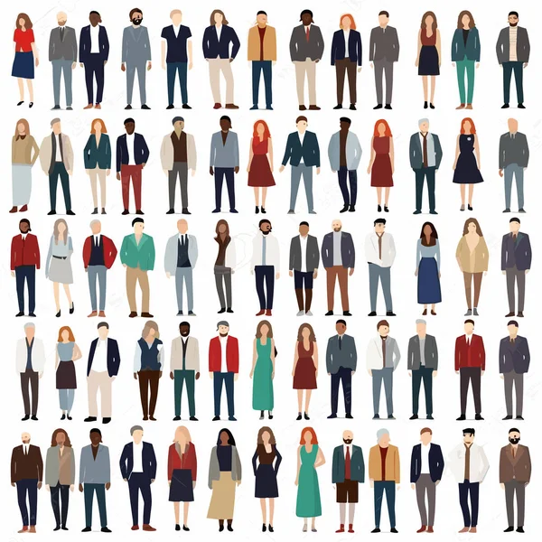 stock vector Set of diverse people
