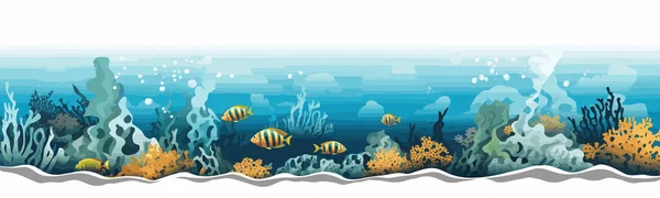 海底ワイドビューのベクトル図 — ストックベクタ