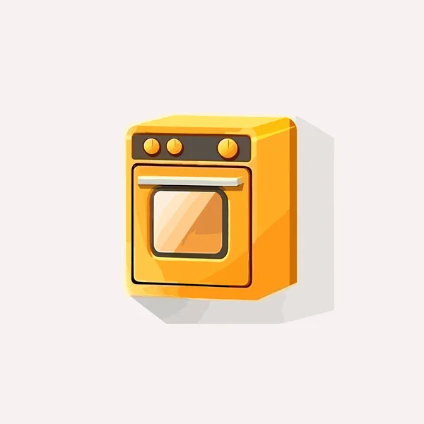 Oven Vector Illustration Isolated White — Stock Vector
