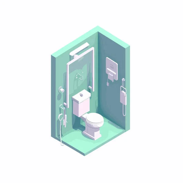 Izolacja Wektora Izometrycznego Toalety — Wektor stockowy