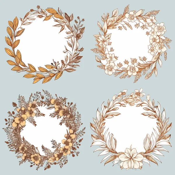 Floraler Vektor Kreisförmiger Ornamentrahmen — Stockvektor