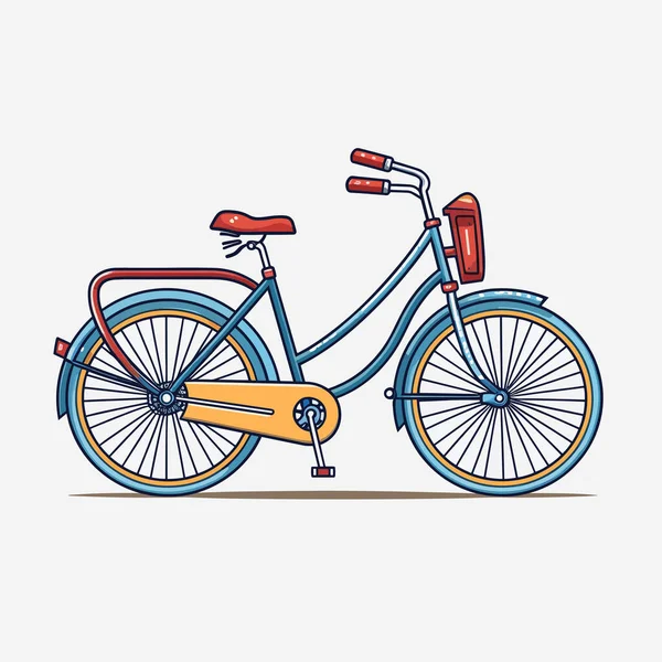 Ilustração Vetorial Bicicleta Isolada — Vetor de Stock