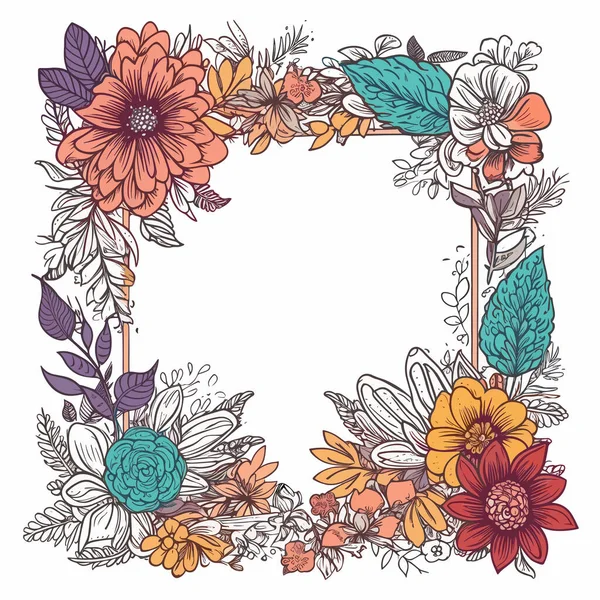 Floral Διάνυσμα Κυκλικό Πλαίσιο Στολίδι — Διανυσματικό Αρχείο