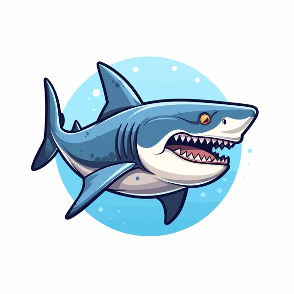 Vektorillustration Des Hais Isoliert — Stockvektor