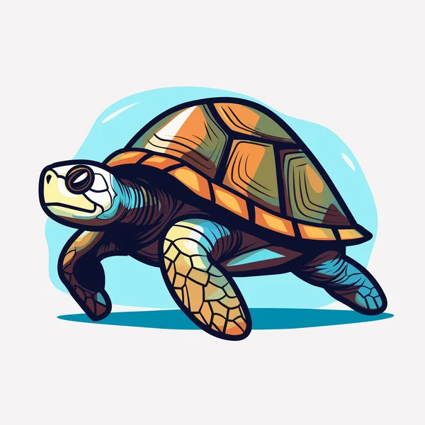 Sköldpaddsvektor Illustration Isolerad Vit — Stock vektor