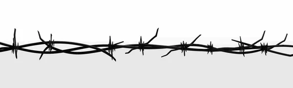 Barb Wire Vector Wide Isolated White — Stock Vector