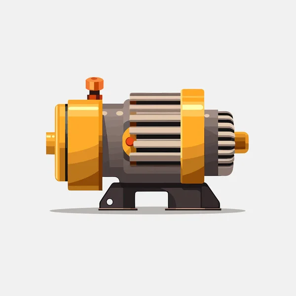 Electrical Motor Vector Isolated White — Stock Vector