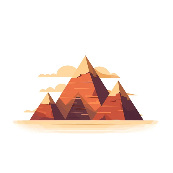 Piramides Van Gizeh Vector Geïsoleerd Wit — Stockvector
