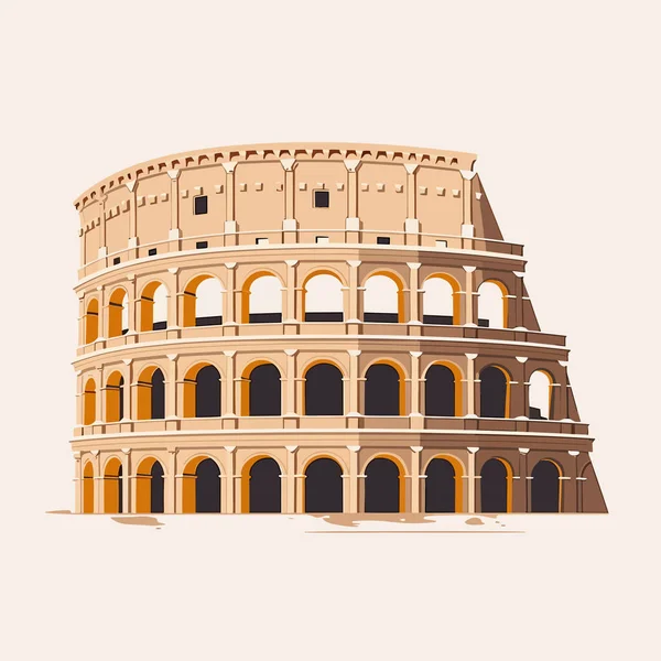 Colosseum Vektor Fehér Alapon Izolálva — Stock Vector