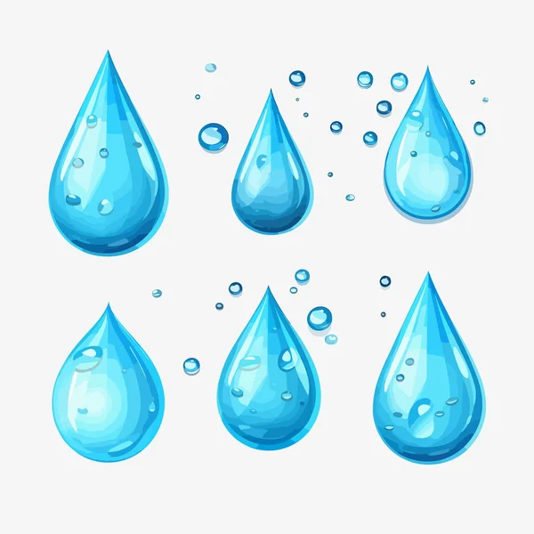 Vattendroppar Som Vektor Isolerad Vit — Stock vektor
