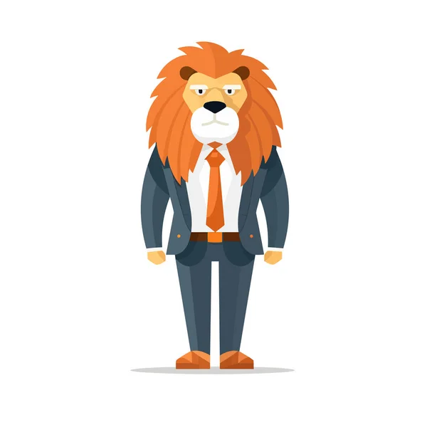 Man Lion Head Suit Vector Isolated — Stock Vector
