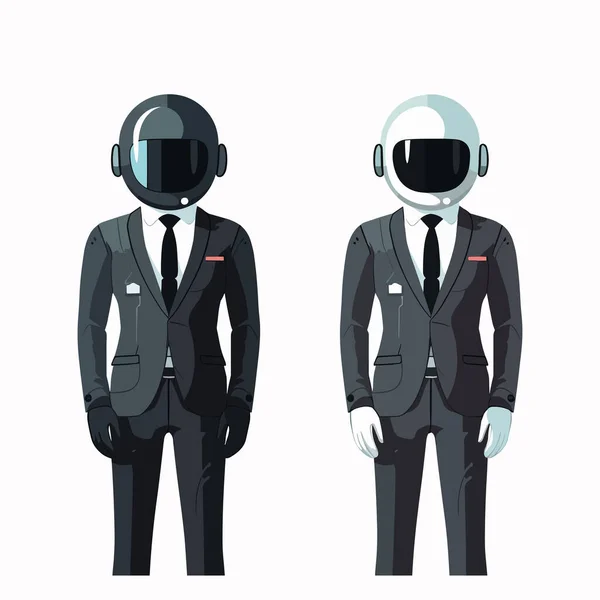 スーツ姿の男宇宙ヘルメットベクトル隔離 — ストックベクタ