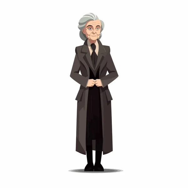 stock vector Old woman in a suit vector isolated