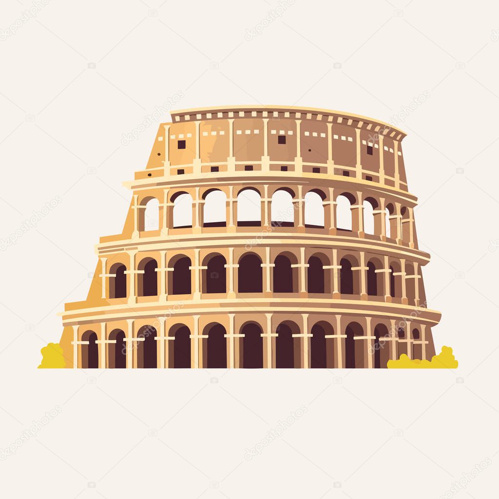Colosseum vector isolated on white