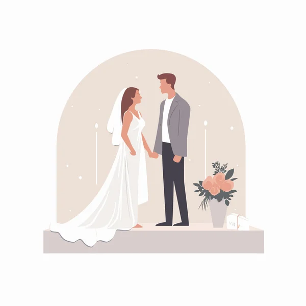 Mann Und Frau Hochzeitsvektor Isoliert — Stockvektor