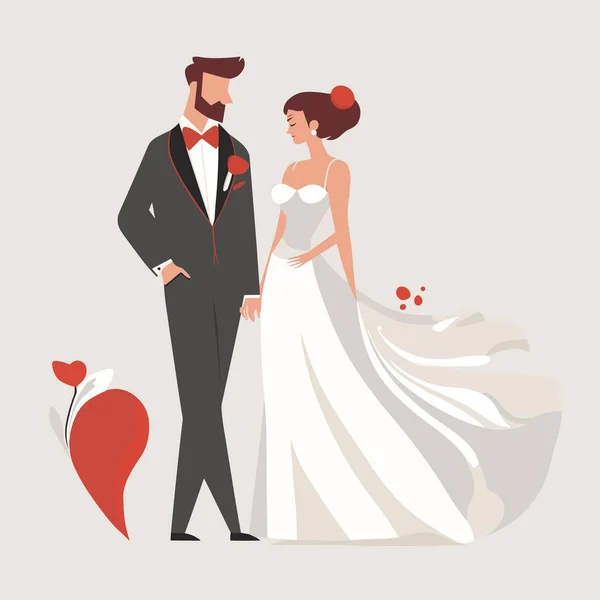 Άνδρας Και Γυναίκα Γαμήλιο Διάνυσμα Απομονωμένο — Διανυσματικό Αρχείο