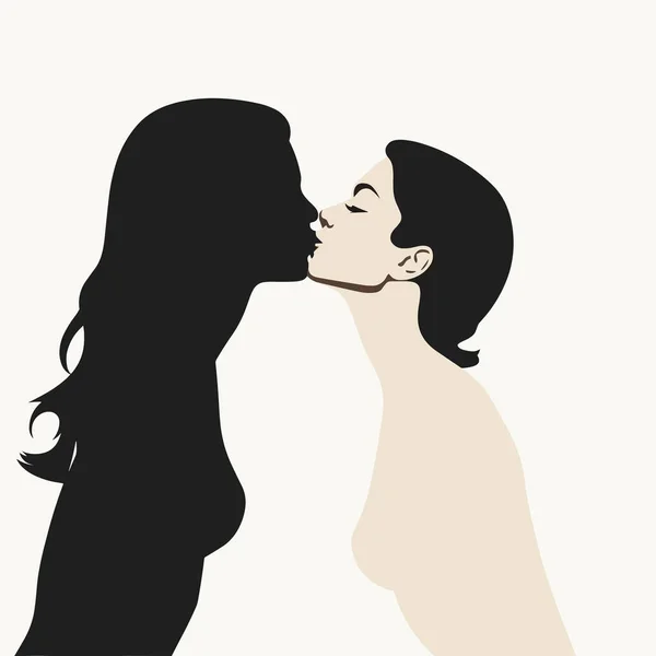 Two Women Kissing Vector Isolated Pride Month — Stock Vector
