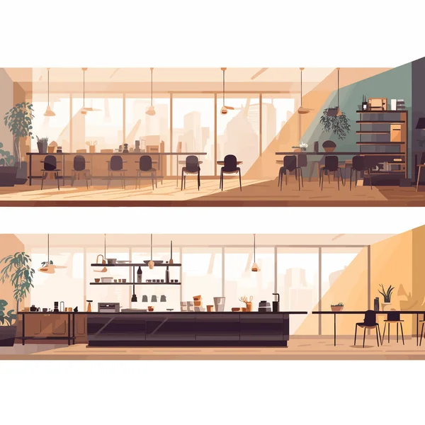 Café Intérieur Vecteur Isolé — Image vectorielle