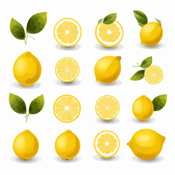 Изолированный Набор Векторных Лимонов — стоковый вектор
