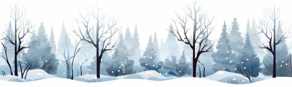 Winter Wald Breiten Hintergrund Vektor — Stockvektor