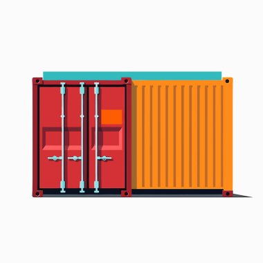 Colorful cargo container vector isolated clipart