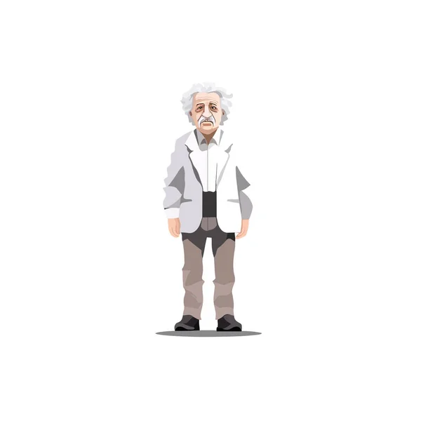 Einstein Vettore Cartone Animato Minimalista Isolato — Vettoriale Stock
