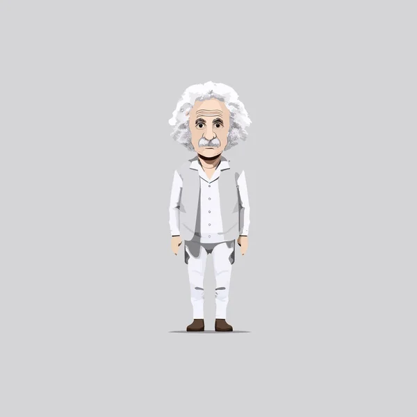 Einstein Vector Dibujos Animados Minimalista Aislado — Vector de stock
