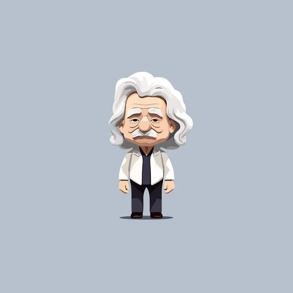 Einstein Vettore Cartone Animato Minimalista Isolato — Vettoriale Stock