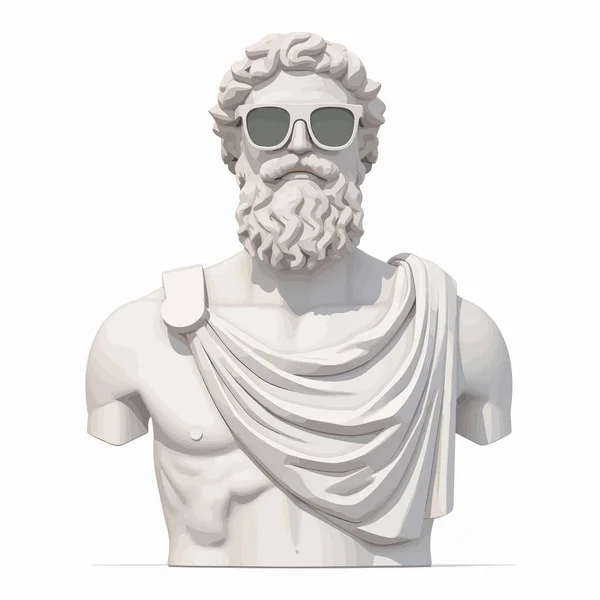 Griechische Statue Mit Sonnenbrille Isoliert — Stockvektor