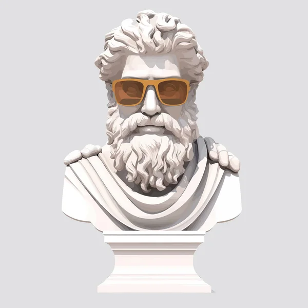 Řecká Socha Izolovaném Vektoru Slunečních Brýlí — Stockový vektor