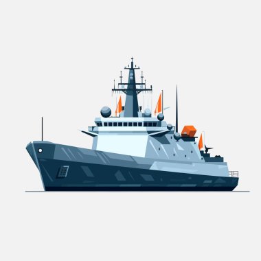 War ship vector illustration isolated clipart