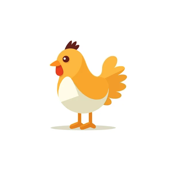 Little Yellow Chicken Vector Illustration Isolated — Stock Vector