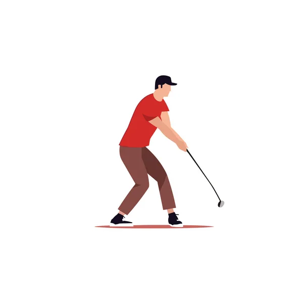Person Playing Golf Vector Illustration Isolated — Stock Vector