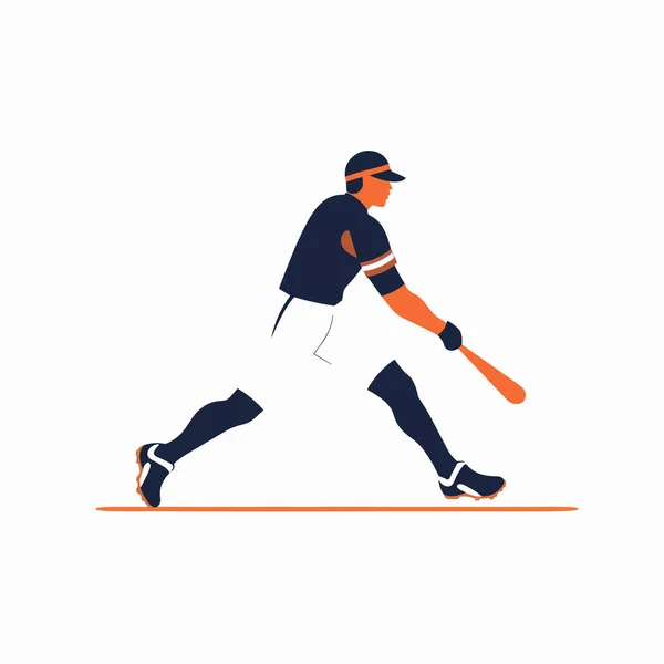 Personne Jouant Baseball Illustration Vectorielle Isolé — Image vectorielle