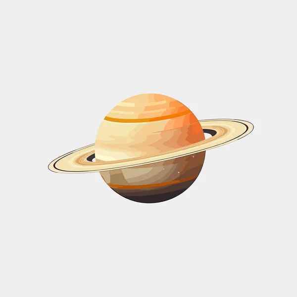 Planeten Saturn Vektor Illustration Isoliert — Stockvektor