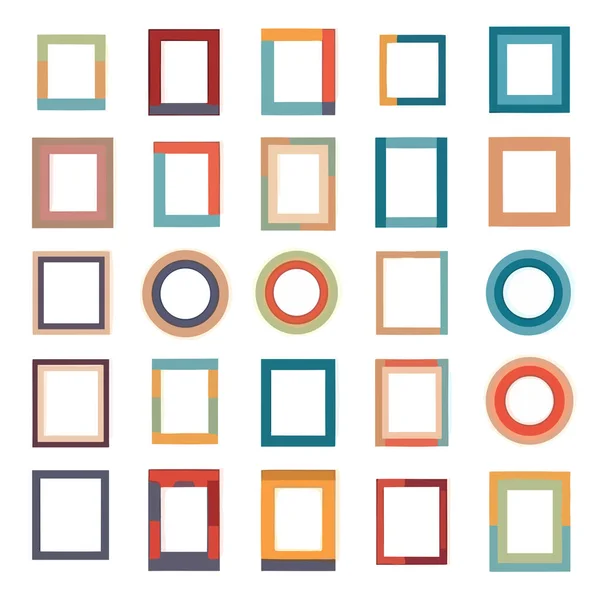 Cadre Vide Coloré Vecteur Isolé Sur Blanc — Image vectorielle