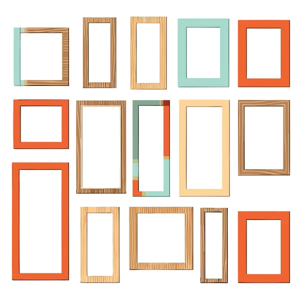 Colorful Empty Frames Vector Isolated White — Stock Vector