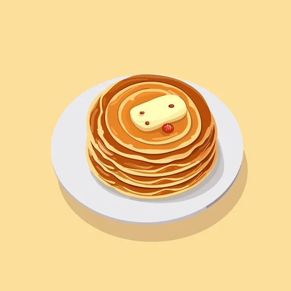 Pancakes Vettore Isometrico Isolato Bianco — Vettoriale Stock