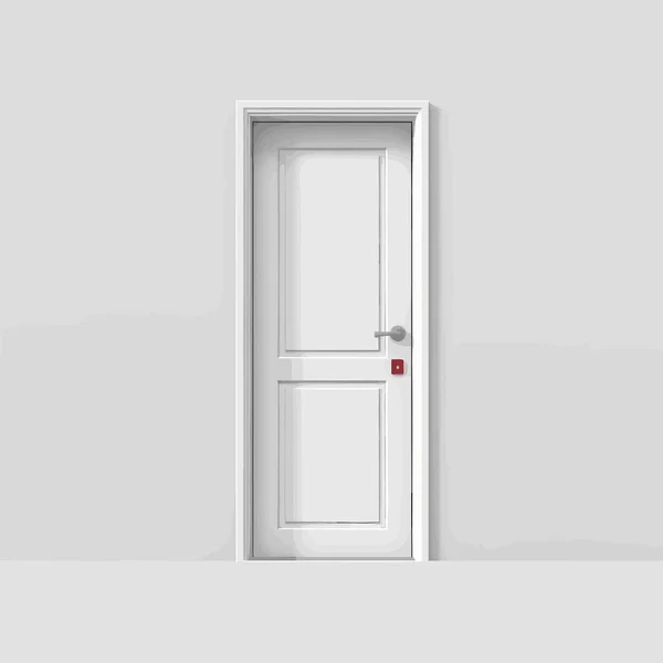 Geschlossene Weiße Tür Vektor Isoliert — Stockvektor