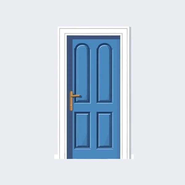 Vetor Porta Azul Fechado Isolado —  Vetores de Stock